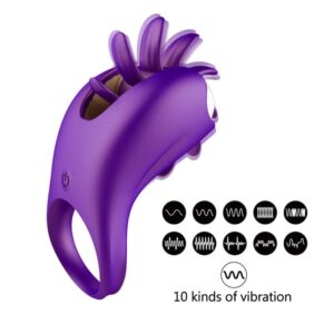 1st Grade Vibrating Tongue Licking G Spot Penis Ring For Man