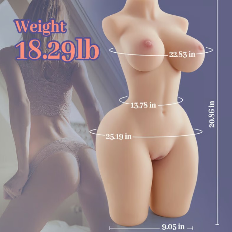My Bestie Sexy Lifelike Butt with Perfect Nipples Half Body Sex Doll - Image 7