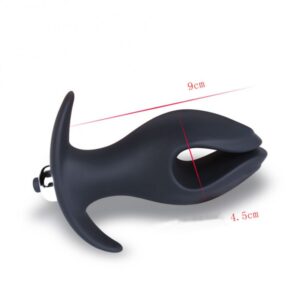 V Shape Black Vibration Anal Butt Plug Expander 2 Wings Unisex