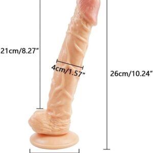10 Inch Harness Strap on Cock Realistic Flesh Large Dildo Flexible Penis with Powerful Suction Cup for Lesbian Couples