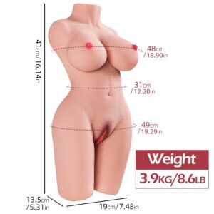 Big Size 3D Torso Half Body Skeleton Love Sex Doll For Men
