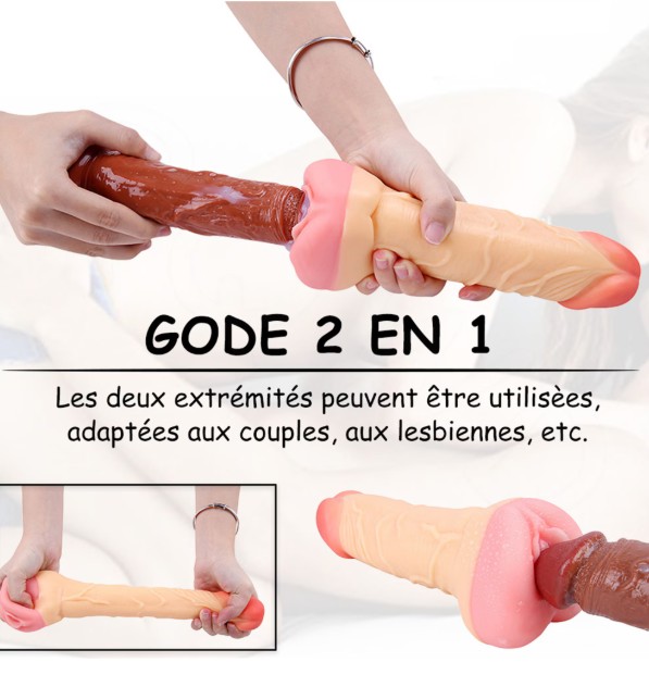 8.26 Inches Realistic Vagina 2 In 1 Pocket Pussy Dildo Sleeve For Men - Image 3