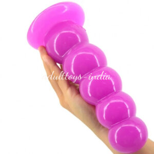 8 inches Big Size 5 Solid Ball Beads Anal Buttplug Sex toys Purple