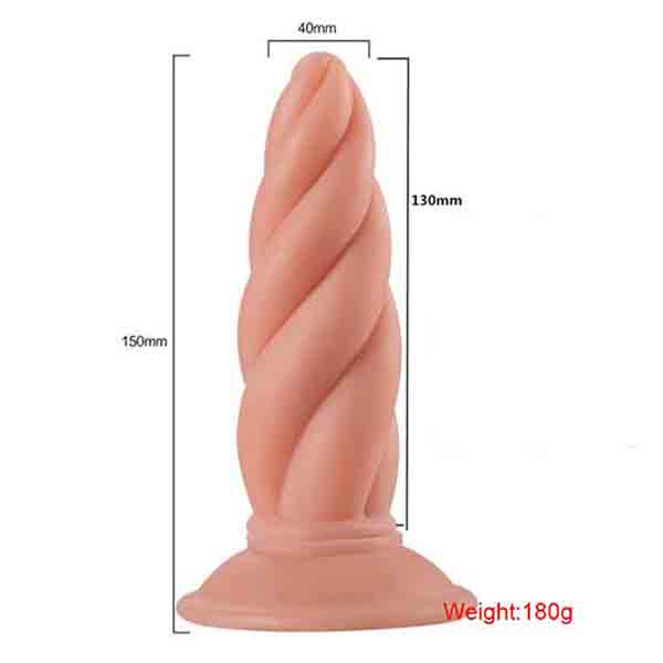 Sprial Large Size Anal Buttplug - Flesh - Image 4