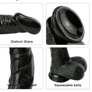 Realistic Skin American Whoppers 9 Inch Dildo in Black