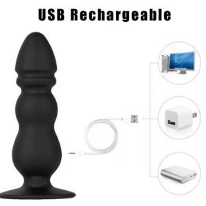 10 Vibration Modes Prostate Vibrators with Remote Control Plug for Beginners
