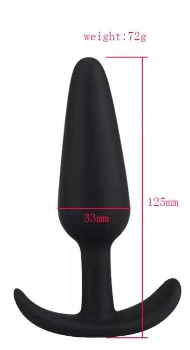 100% Safe Silicone Black Anal Buttplug-Large - Image 4