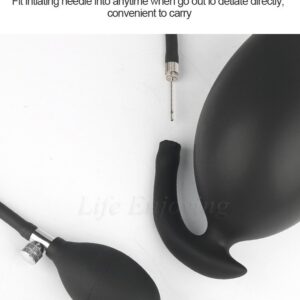 Double layer liquid silicone Black Inflatable anal plug Premium Quality