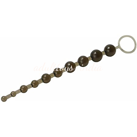 Black 12″ Soft Long Anal Beads With Pull Ring Ball G Spot Massager Beads