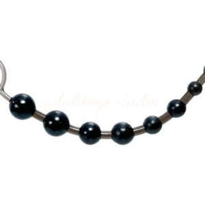 Black 12″ Soft Long Anal Beads With Pull Ring Ball G Spot Massager Beads