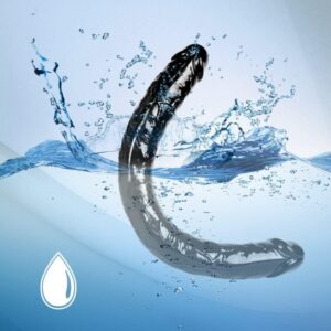 14 Inches Double Headed Realistic Jelly Silicone Dildo -Black