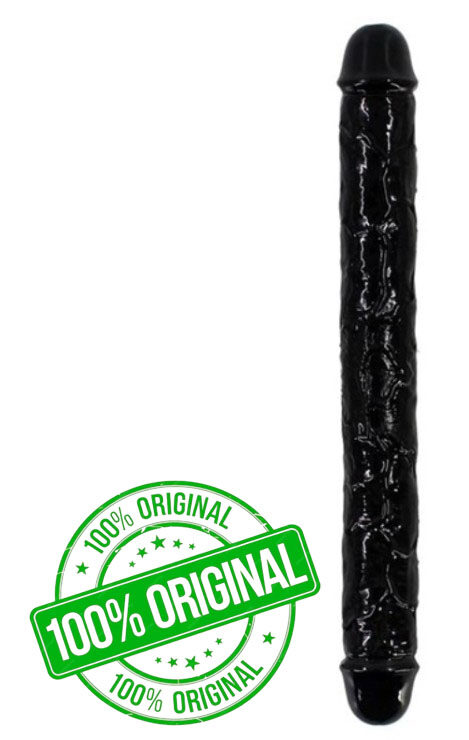 14 Inches Double Headed Realistic Jelly Silicone Dildo -Black