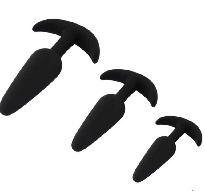 Black 3 Pieces Set Butt Plugs Training Set for Beginners India - Image 3