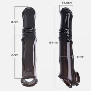 7cm Extender Black Horse Cock Sleeve For Men
