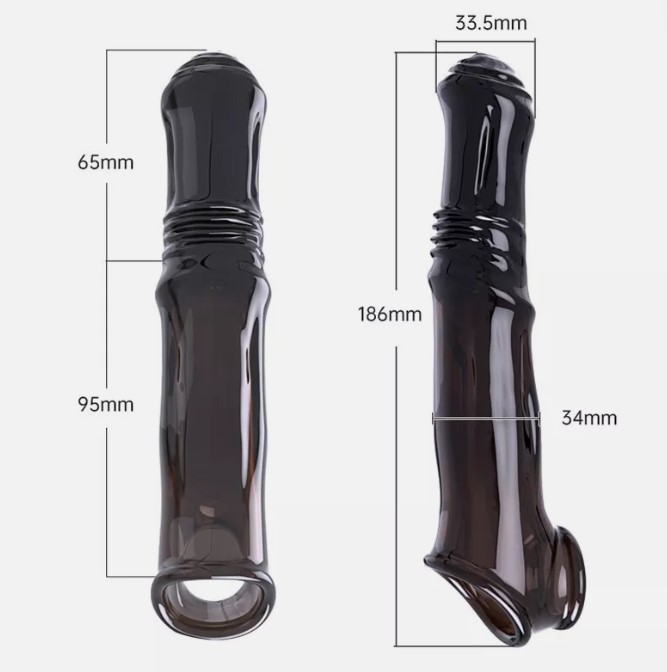 7cm Extender Black Horse Cock Sleeve For Men - Image 5