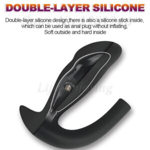 Double layer liquid silicone Black Inflatable anal plug Premium Quality