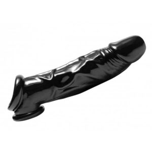Real Black Cock Sheath Penis Extender Enlarger Enhancer Sleeve With Ball Stretch