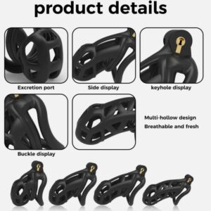 Black Penis Lock Cobra Chastity Cage-Small