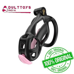 Black Cobra Small 3D Printed Bondage Chastity Kit With Urethral with 5 Sizes Breathable Rings