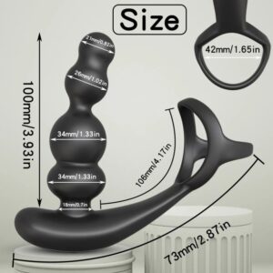 360 degree Rotation Black Silicone Butt Plug Prostate Massager Powerful Dual Motor Vibrator wireless Remote Control