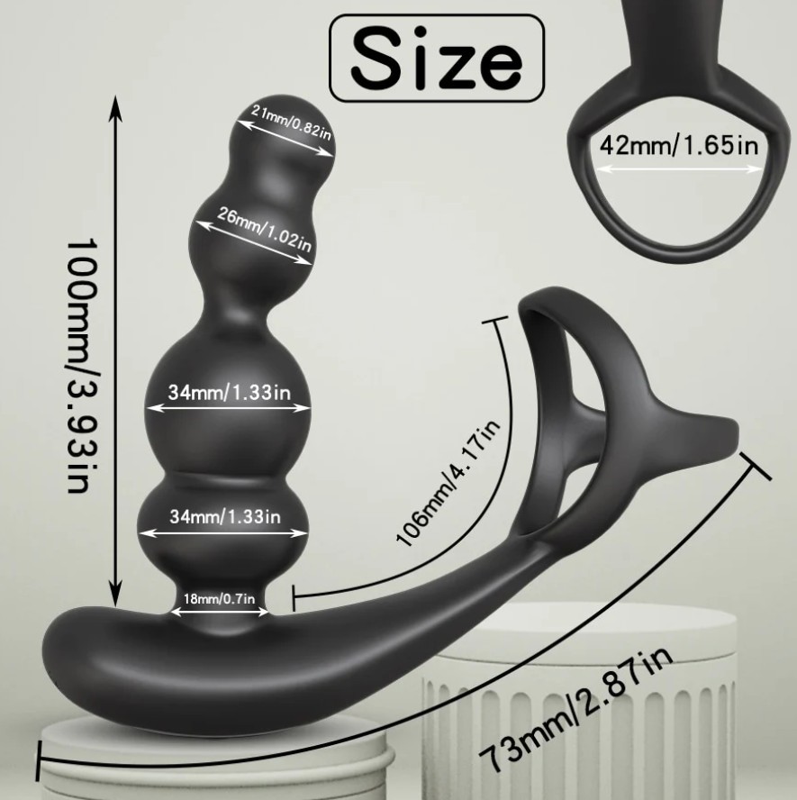360 degree Rotation Black Silicone Butt Plug Prostate Massager Powerful Dual Motor Vibrator wireless Remote Control - Image 8