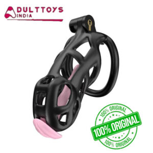 Black King Cobra Standard 3D Printed Bondage Chastity Kit With Urethral with 5 Sizes Breathable Rings