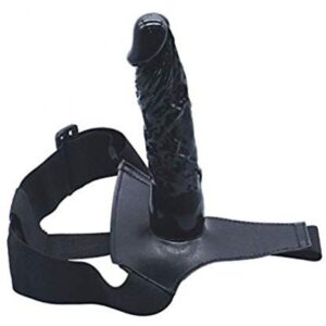 7 Inch Strapon Black Penis Dildo with Harness for Women