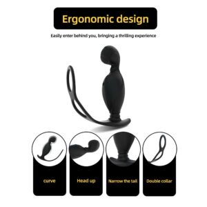 Sperm Lock Ring Prostate Massage Anal Plug Vibrators Anal Sex Toys