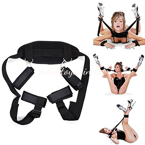 Black Adjustable Bondage Slave Restraint Kits 4 Way Handcuffs Ankle Binding For Women - Image 2