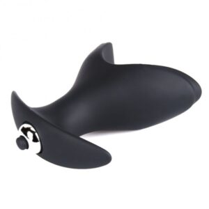 V Shape Black Vibration Anal Butt Plug Expander 2 Wings Unisex