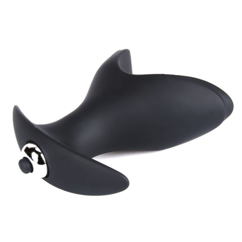 V Shape Black Vibration Anal Butt Plug Expander 2 Wings Unisex - Image 5
