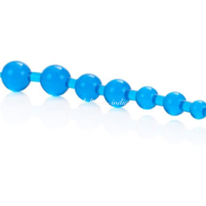 Blue 12″ Soft Long Anal Beads With Pull Ring Ball G Spot Massager Beads