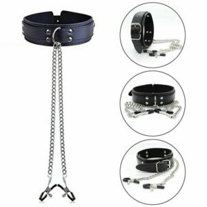 Collar With Nipple Clamps Black