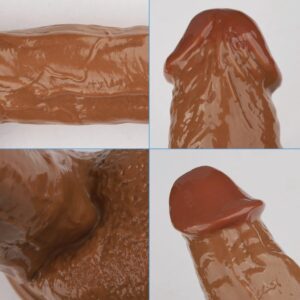 12inch Long Silicone Realistic Huge Dildo Cock Suction Cup Women Sex Toys -Brown