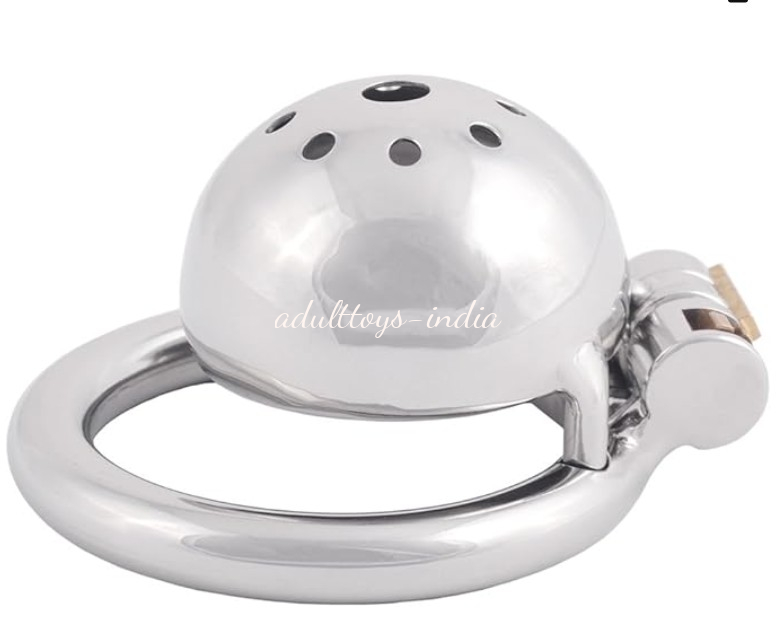 Metal Chastity Device Male Comfortable Virginity Lock Chastity Belt with Small Cage (1.77 inch / 45mm) - Image 5