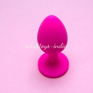 A Diamond Jeweled Soft Flexible Silicone Butt Plug Pink