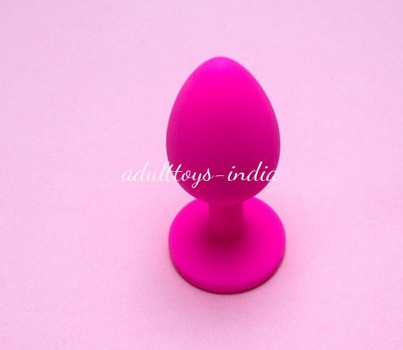 A Diamond Jeweled Soft Flexible Silicone Butt Plug Pink - Image 3