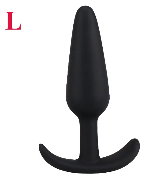 100% Safe Silicone Black Anal Buttplug-Large