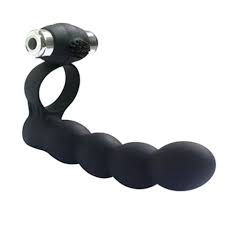 Black Cock Ring Trinity fun Lover's beads for male