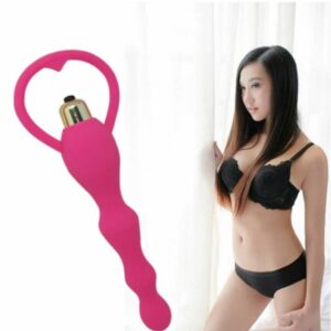Realistic Soft Silicone Anal Beads With Vibrator - Pink