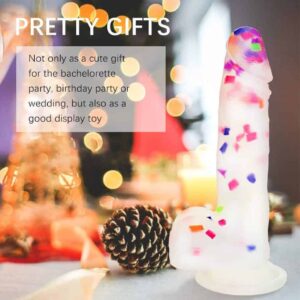 Confetti Colour White Jelly Soft Dildo For Women