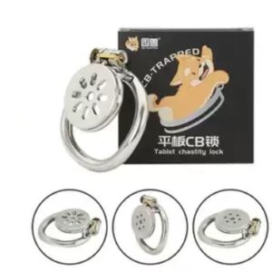 Unique Design Flat Stainless Steel Chastity Lock Male Cage Chastity Device(50mm)