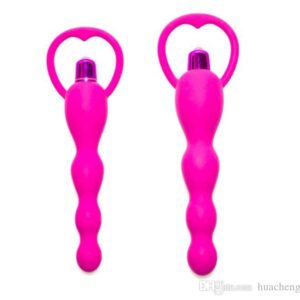 Realistic Soft Silicone Anal Beads With Vibrator - Pink