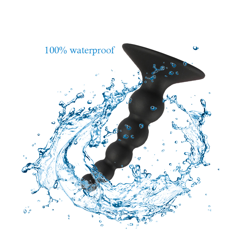 10 Cm 100% Waterproof Anal Plug Prostate Massage Black 5 Beads Sex Toys for Men - Image 2