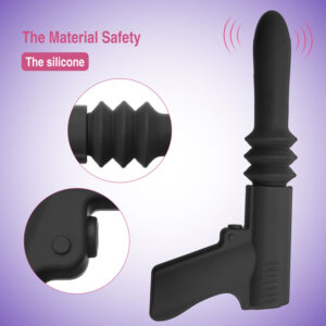 New Automatic Telescopic Thrusting Black Dildo Vibrator Gun Type Sex Machine