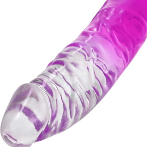 Size Queen 8 Inches Purple Transparent Jelly Dildo For Women