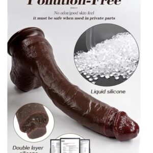 Natural Penis Nigro Brown 10.03 Inches Penis Dildo For Women