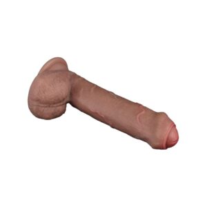 Light Brown LoveToy 8.0 Inches Dual Layered Foreskin Silicone Nature Cock