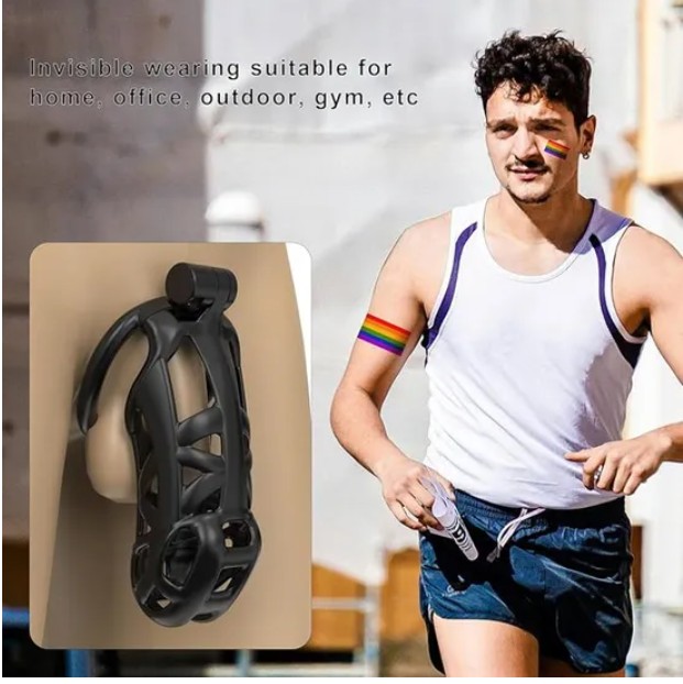 Maxi Black King Cobra 3D Printed Bondage Chastity Kit With Urethral 5 Sizes Breathable Rings - Image 3