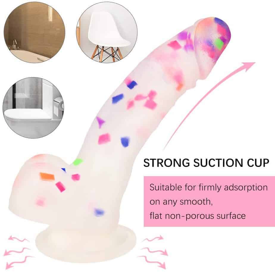 Confetti Colour White Jelly Soft Dildo For Women - Image 2